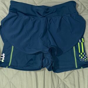 Under Armour Navy and Lime Athletic Shorts